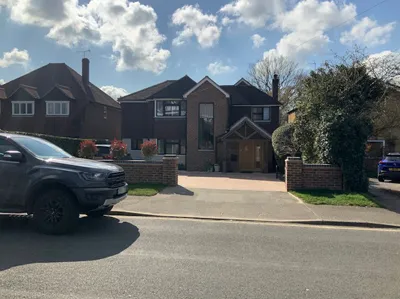 truck outside house