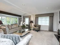 room with curtains